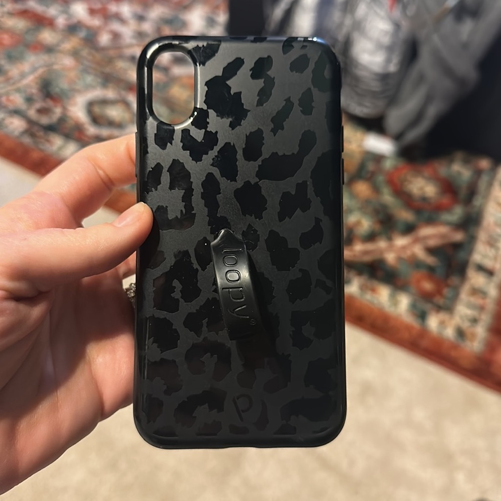 Midnight Leopard Loopy Case, iPhone 12/12 Pro